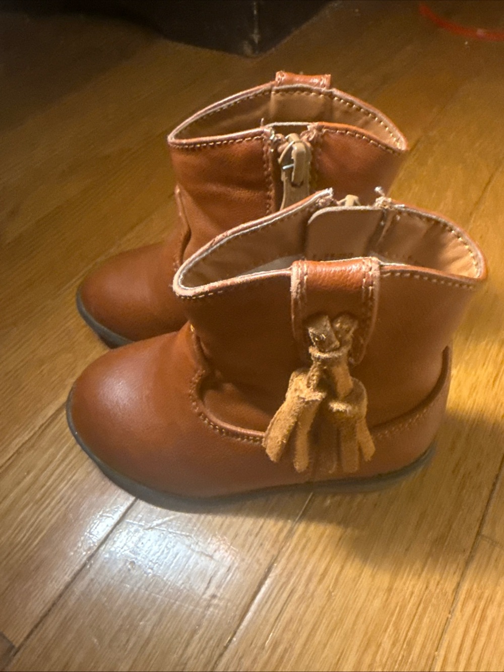 Cat & Jack Tan Tassel Ankle Boots for Kids